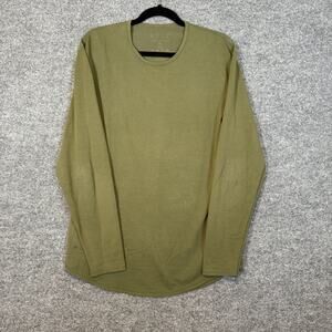 Bylt Shirt Mens Medium Green Drop Cut Lux Long Slv Tshirt Performance Stretch‎